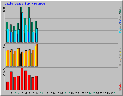 Daily usage for May 2025