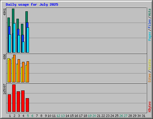 Daily usage for July 2025