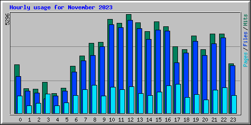 Hourly usage for November 2023