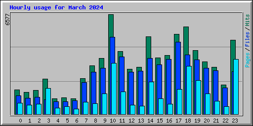 Hourly usage for March 2024